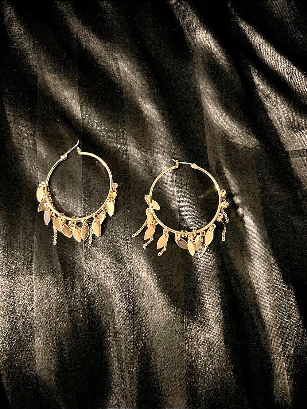 Gold-Tone Charm Hoop Earrings